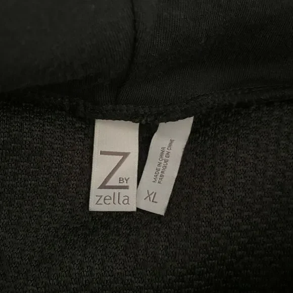 NEW Z By Zella Sheila Fleece Hooded Pullover Sweater Long Sleeve Black XL - Picture 7 of 9
